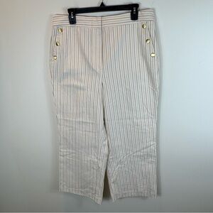 ANN TAYLOR Striped Slim Cropped Wide-Leg Pants